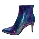 Betsey Johnson Women’s Purple Faux Snakeskin Albaa Ankle Heeled Booties Size 8M