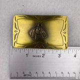 Vintage Brass Mens Western Belt Buckle Horse Head Design Rectangular 3.5