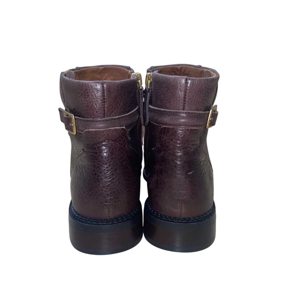 Franco Sarto Women’s Brown Leather Side Zipper Buckle Hansa Ankle Boot Size 8M