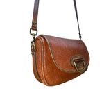 Vintage Dooney & Bourke Women’s Brown Pebbled Leather Adjustable Crossbody Bag