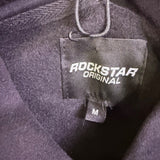 Rockstar Original Mens Black Graphic Hoodie With Bold Skull Design Sz M