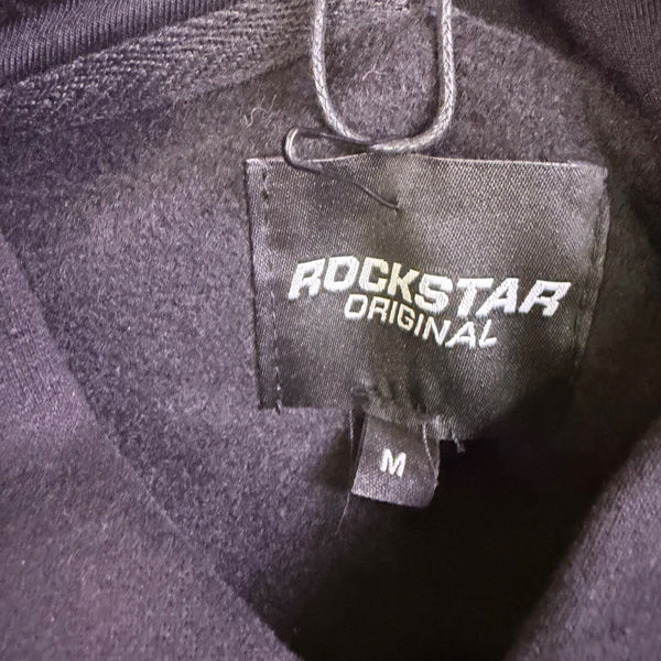 Rockstar Original Mens Black Graphic Hoodie With Bold Skull Design Sz M
