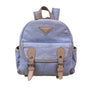 Role Model Women’s Blue & Khaki Canvas & Faux Leather Adjustable Straps Backpack