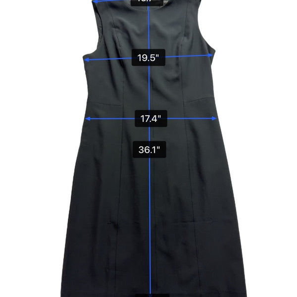 Banana Republic Womens Black Polyester-Blend Sleeveless Sheath Dress Size 12