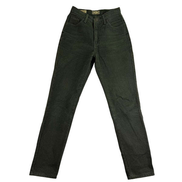 Vintage Express Jeans Womens Olive Green High-Waisted Denim Pants Size 7/8