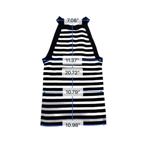 Zara Womens Black & White Striped Sleeveless Halter Tank Top Size S