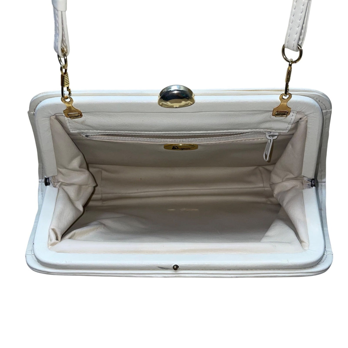 Aspects Women’s Beige Faux Snakeskin Classic Frame Crossbody Bag