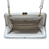 Aspects Women’s Beige Faux Snakeskin Classic Frame Crossbody Bag