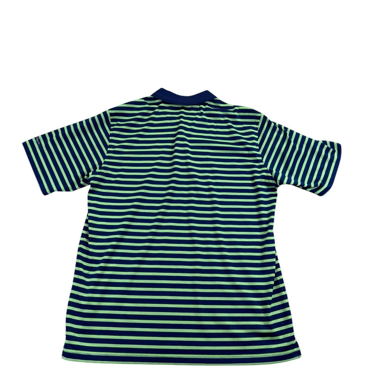 Walter Hagen Mens Navy Blue/Green Striped Polo Shirt Short Sleeve Sz L