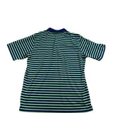 Walter Hagen Mens Navy Blue/Green Striped Polo Shirt Short Sleeve Sz L
