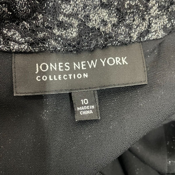 Jones New York Cardigan Girly Glam Black  Women's Sweater Sz 10