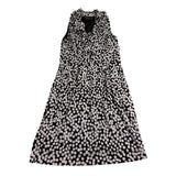 Just Taylor Womens Black & White Sleeveless Polka Dot Ruffle Neck Dress Sz 6