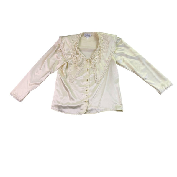 Sonya Ratay For San André Womens Ivory Long Sleeve Lace Blouse Size 10