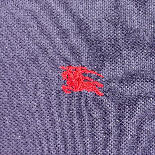 Mens Navy Blue Cotton Polo Shirt With Logo Embroidery Sz XL