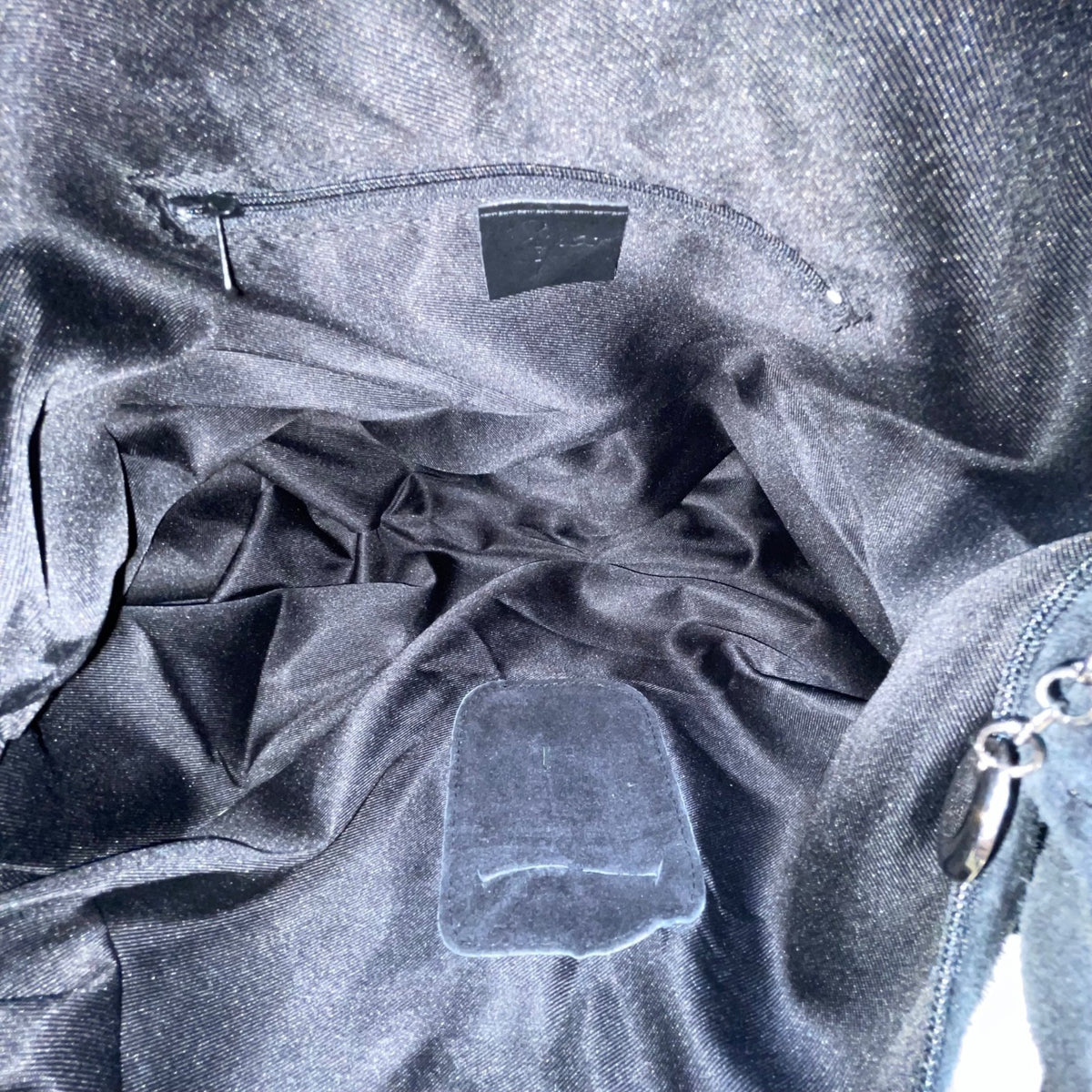 Casper Women’s Black Suede Soft Interior Pocket Silver Hardware Classic Hobo Bag
