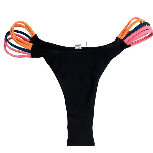 Women’s Black and Tricolor Bikini 2 Piece Set Sz L - NWOT