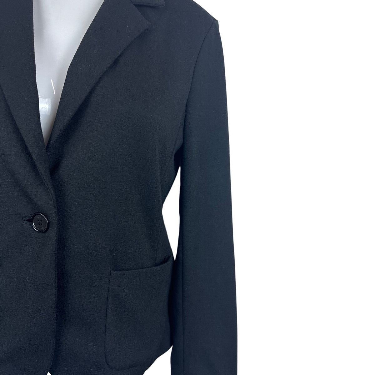 Womens Black Buttoned Blazer Jacket With Pockets Size M