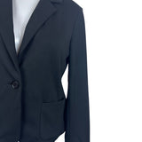 Womens Black Buttoned Blazer Jacket With Pockets Size M