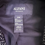 Alfani Womens Black & White Textured Open Front Blazer Size 18W