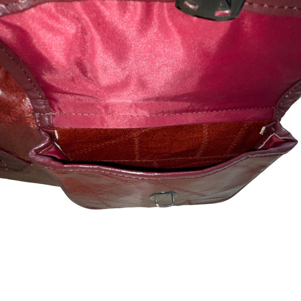 Seville Mens Brown Leather Patchwork With Adjustable Shoulder Strap Travel Bag