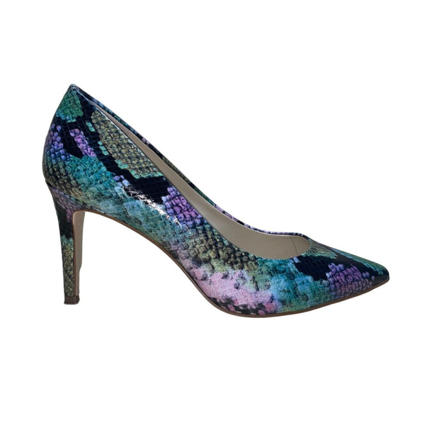 Jessica Simpson Women’s Purple & Green Snake Print Carpena High Heels Sz 7.5
