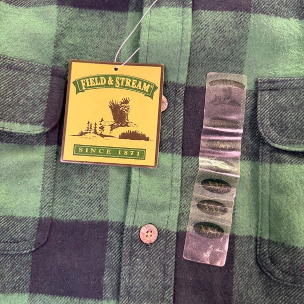 Field & Stream Mens Green Plaid Cotton Button-Up Long-Sleeve Shirt Size XXL