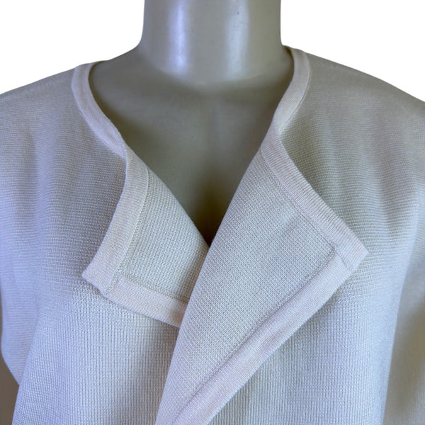 Anrabess Womens Beige Open Front Longline Cardigan Coat Pockets