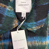 Free Assembly Womens Black Multi-Color Plaid Coat Sz L