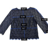 RSVP By Talbots Womens Black Honeycomb Lace 3/4 Sleeve Blouse Size P