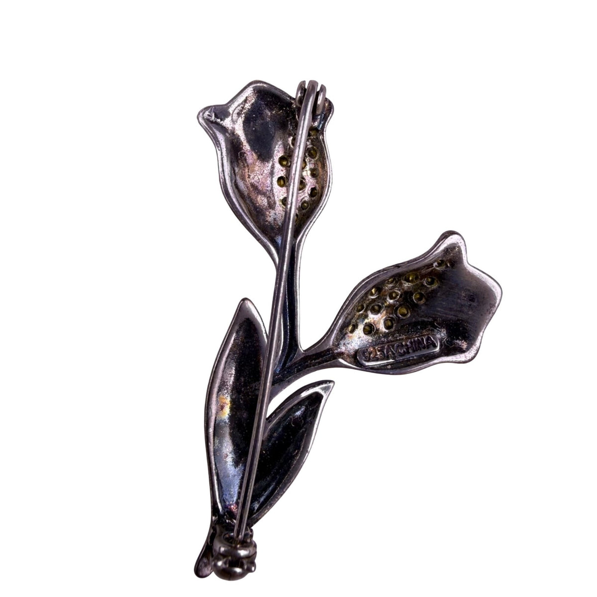 Lord & Taylor Womens Silver Tone Sterling Silver & Marcasite Floral Brooch 