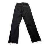 Street Market Womens Black Cotton Straight-Leg Distressed Hem Jeans Size 4