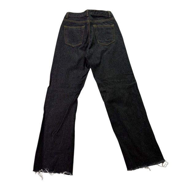 Street Market Womens Black Cotton Straight-Leg Distressed Hem Jeans Size 4