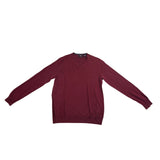 Calvin Klein Mens Red Merino Wool V-Neck Sweater Classic Fit Lightweight Size M