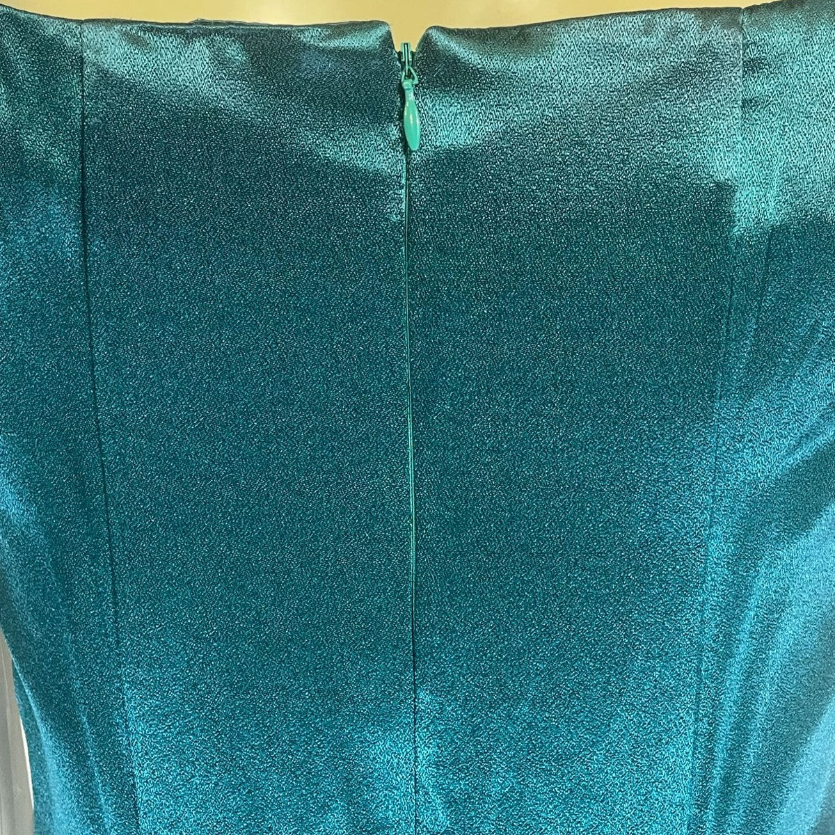 Scott McClintock Womens Teal Satin Short Sleeve Dress W/ Embellishment Size 8 Ne