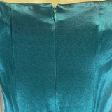 Scott McClintock Womens Teal Satin Short Sleeve Dress W/ Embellishment Size 8 Ne