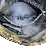 Coach Womens Black/Gold Canvas Abstract Siganture Print Crossbody Hobo Bag