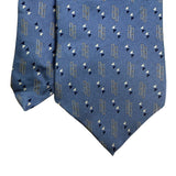 Neo Bill Blass Mens Blue Silk Patterned Necktie Diamond Motif Made In Mexico