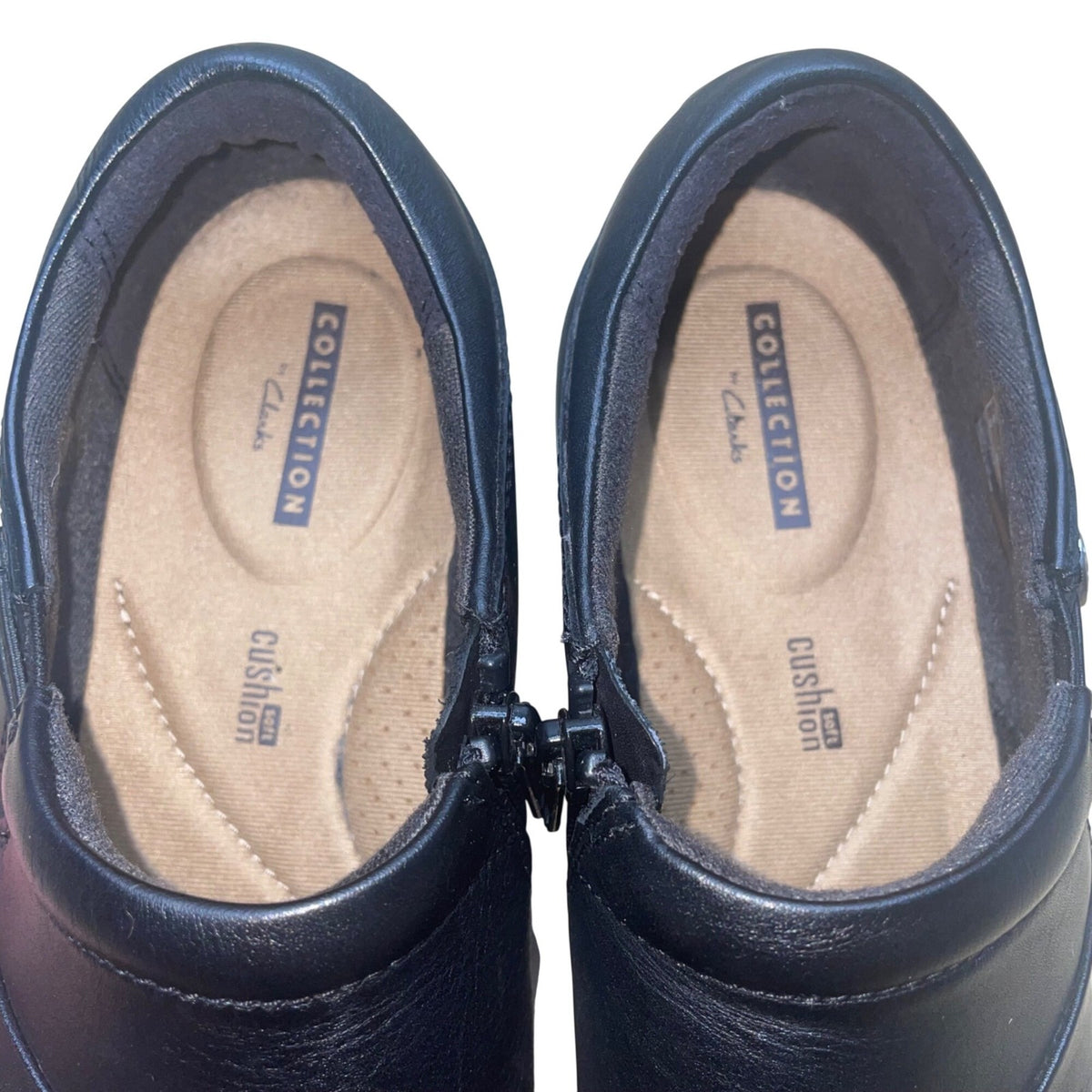 Clarks Women’s Black Leather Slip-On Comfort Shoes Size 7.5M
