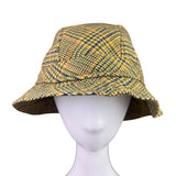 Avoca Handweavers Mens Multicolor Pure Wool Plaid Bucket Hat Large Dry Clean Onl