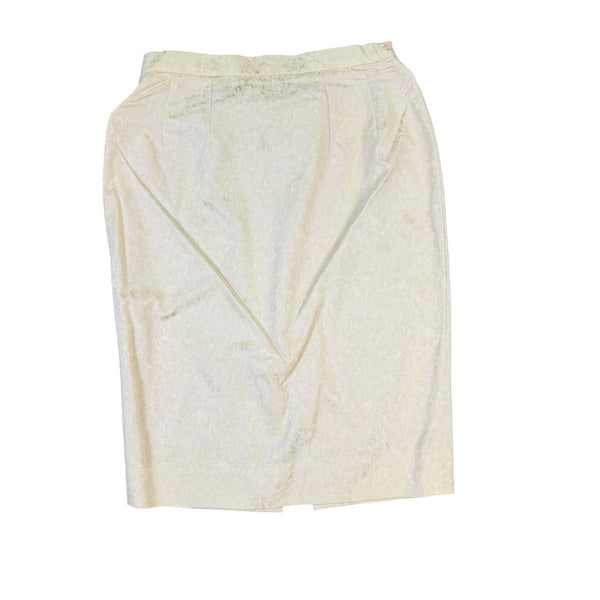 Lauren Taylor Womens Beige Jacquard Blazer & Slit Pencil Skirt Set Size 6