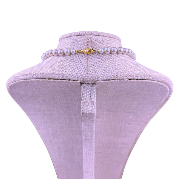 Strand Of Faux Pearls Womens Ivory Necklace With Gold Tone Clasp Japan