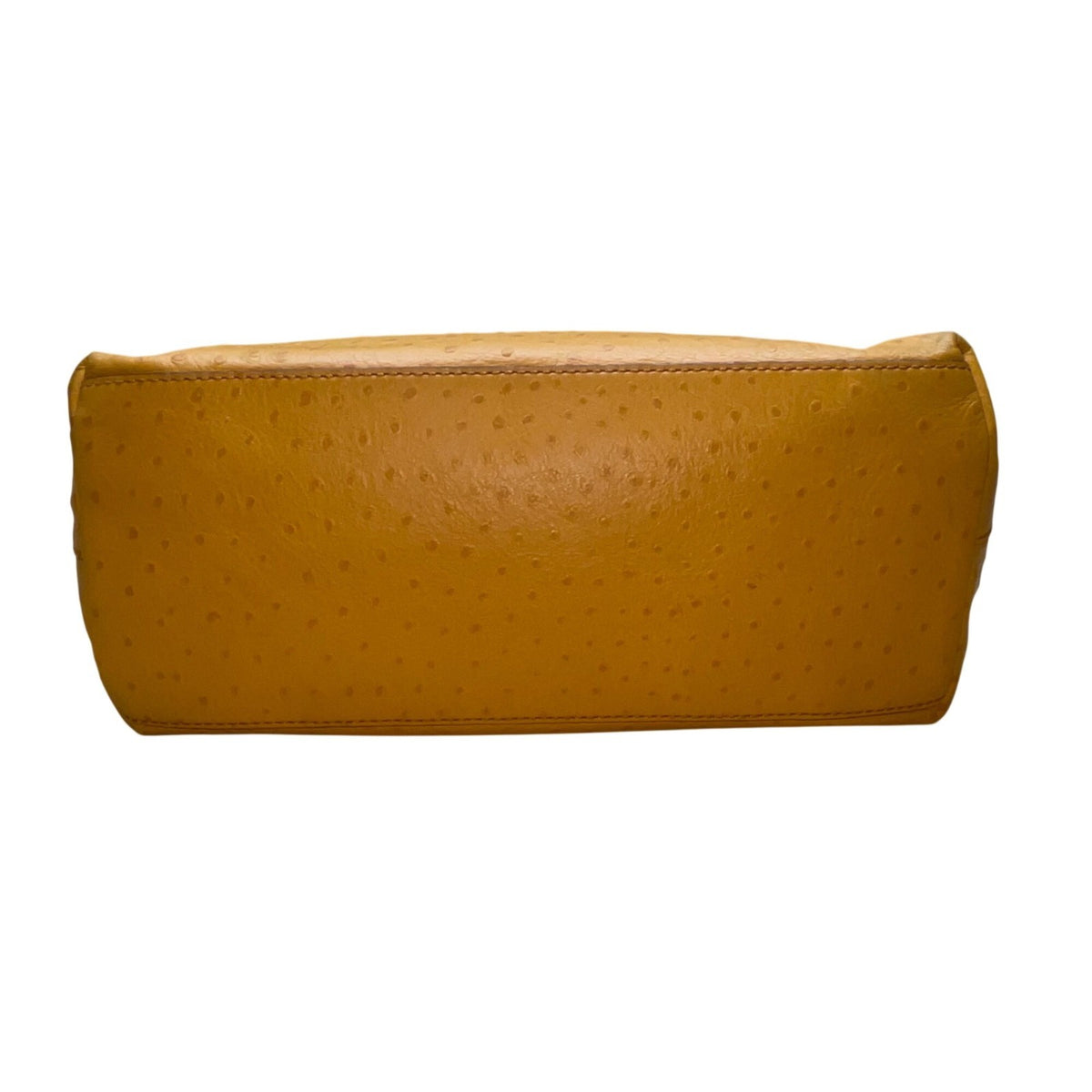 Kate Spade Women’s Yellow Faux Ostrich Leather Metallic Clasp Closure Tote Bag