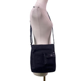 Nine & Co Women’s Black Nylon With Front Pockets Adjustable Strap Crossbody Bag