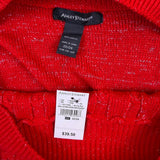 Ashley Stewart Womens Red Cable Knit Crewneck Sweater Size 22/24 