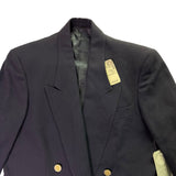 Jos. A. Bank Mens Navy Wool Double-Breasted Blazer Gold Buttons Size 6 Regular