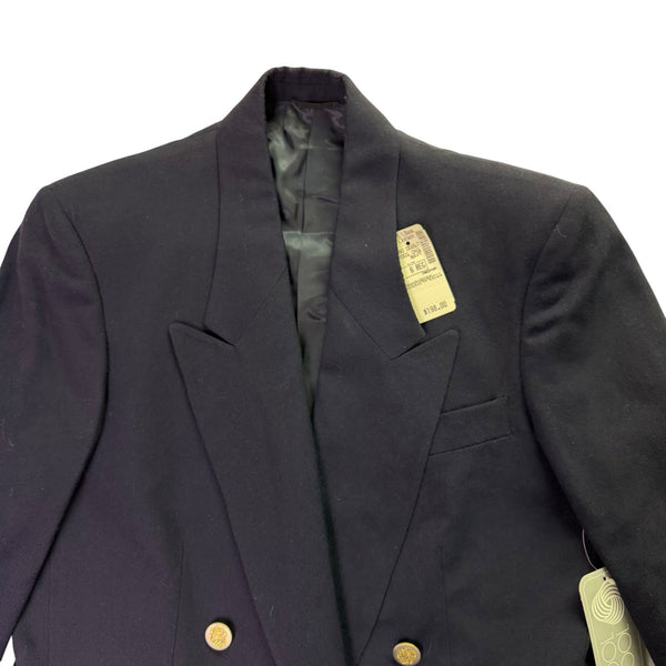 Jos. A. Bank Mens Navy Wool Double-Breasted Blazer Gold Buttons Size 6 Regular
