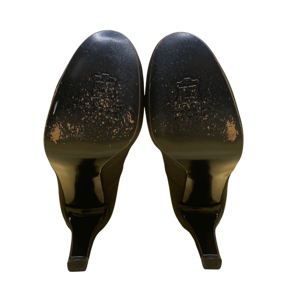 Stuart Weitzman Women’s Black Satin Platform Evening High Heel Pumps Size 6.5