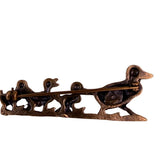 Bronze Tone Vintage Metal Duck Family Brooch Mother & Three Ducklings Pin