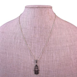 Sterling Silver Womens Hamsa Hand Necklace With Heart Design Italian Chain
