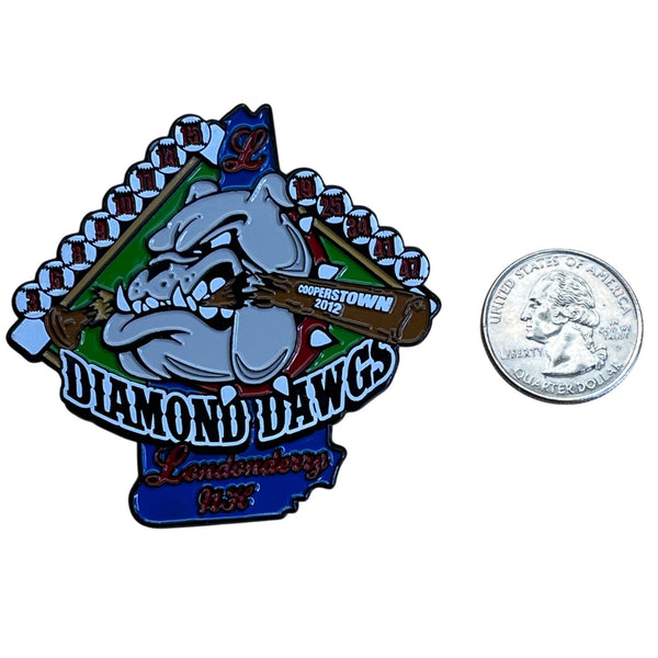 Diamond Dawgs Londonderry USA Cooperstown 2012 Pin Baseball Theme Bulldog Design